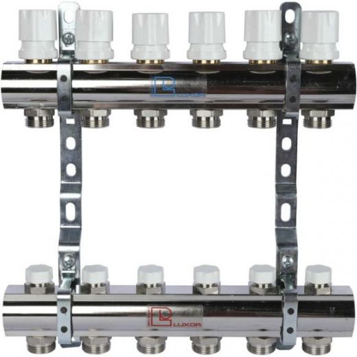 Коллекторная группа 1" на 6 выходов 3/4 EK Luxor CD 468M