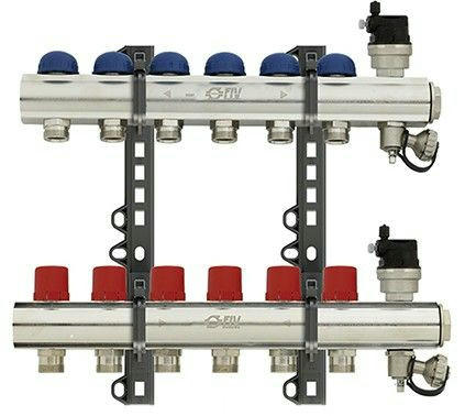 Коллекторная группа 1" на 6 выходов 3/4 EK FIV