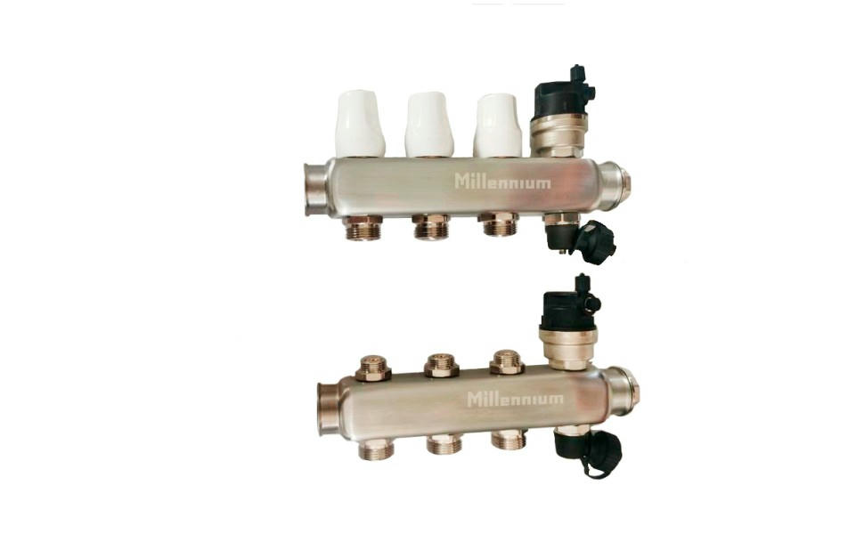 Коллекторная группа 1" 3 выхода без кранов Millennium