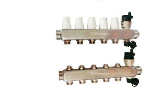 Коллекторная группа 1" 6 выходов без кранов Millennium