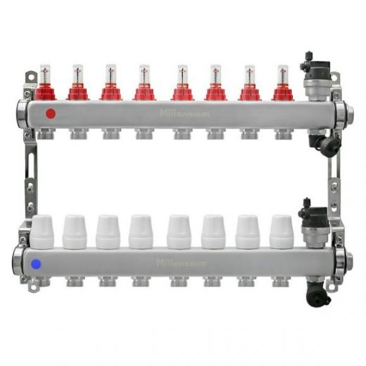 Коллекторная группа 1" 8 выходов без кранов с расходомерами Millennium