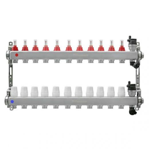 Коллекторная группа 1" 11 выходов без кранов с расходомерами Millennium
