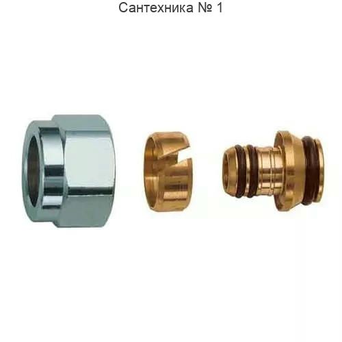 Концовка для металлопластиковых труб 16х2 евроконус 1/2" FAR