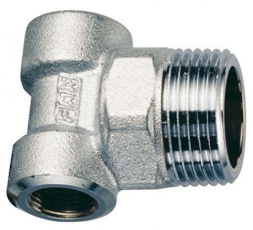 Тройник концевой для коллекторов 3/4" НР х 1/2" ВР х 1/2" ВР, хромированный, FAR
