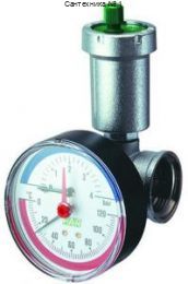 Резьбовой узел с выпускником воздуха, термоманометром и заглушкой 1 1/4" FAR