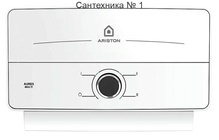 Водонагреватель электрический проточный 6 кВт, Ariston AURES M 6 WH, белый