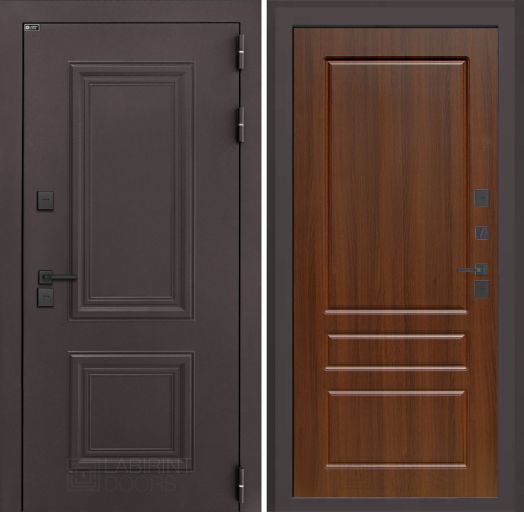 Входная дверь Лабиринт Полярис Лайт - 03 Орех бренди с терморазрывом