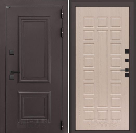 Входная дверь Лабиринт Полярис Лайт - 04 Беленый дуб с терморазрывом