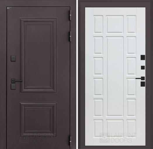 Входная дверь Лабиринт Полярис Лайт - 12 Белое дерево с терморазрывом