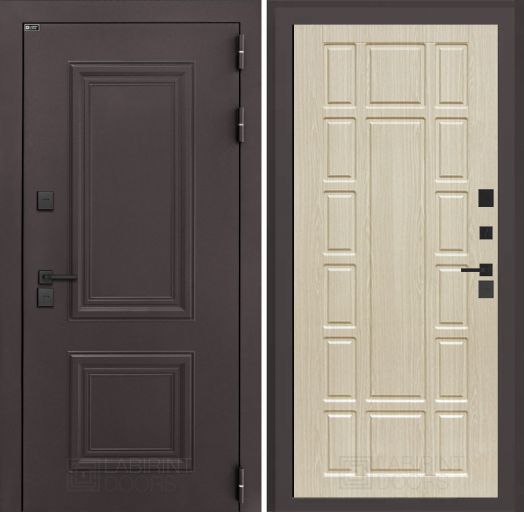 Входная дверь Лабиринт Полярис Лайт - 12 Беленый дуб с терморазрывом