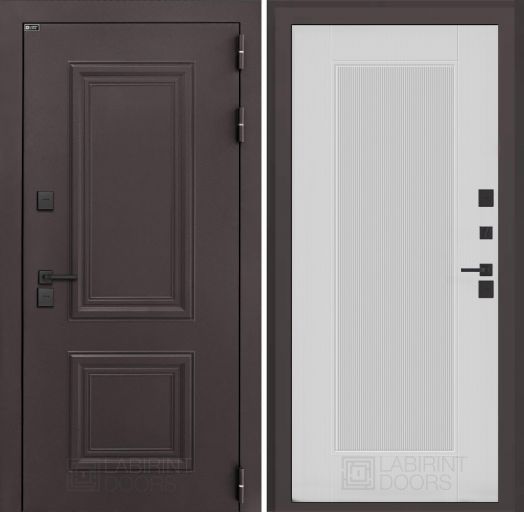 Входная дверь Лабиринт Полярис Лайт - 30 Белый софт рельеф с терморазрывом