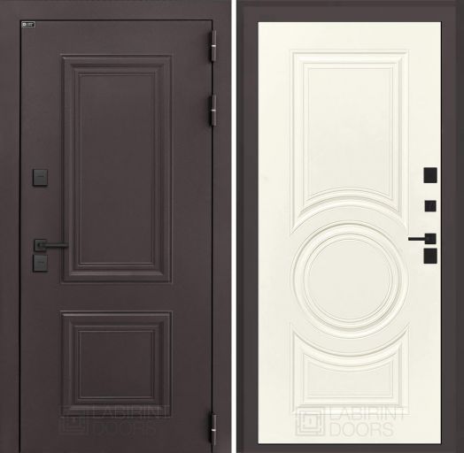 Входная дверь Лабиринт Полярис Лайт - 23 Ванилла веллюто с терморазрывом