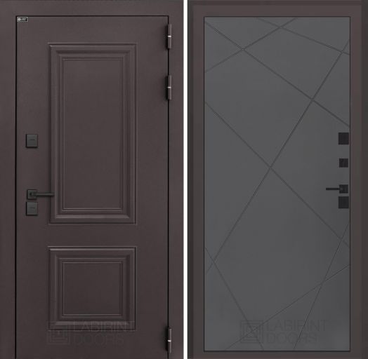 Входная дверь Лабиринт Полярис Лайт - 24 Графит софт с терморазрывом