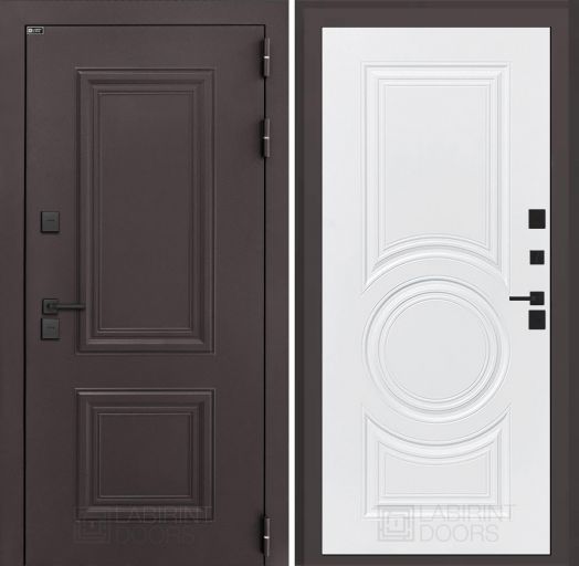 Входная дверь Лабиринт Полярис Лайт - 23 Белый софт с терморазрывом