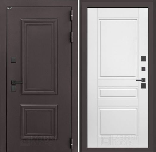 Входная дверь Лабиринт Полярис Лайт - 03 Белый софт с терморазрывом