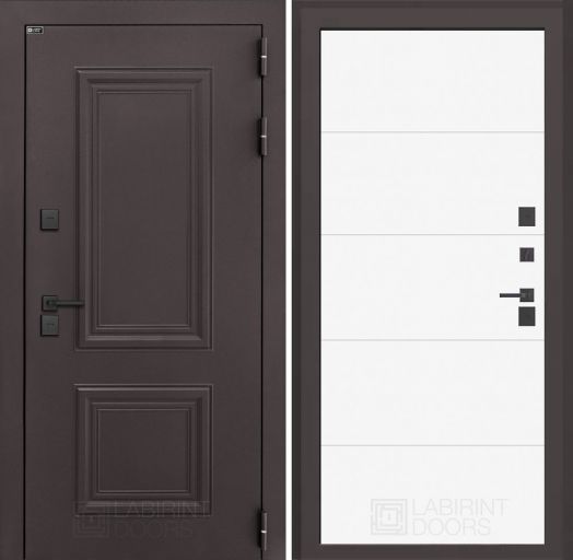 Входная дверь Лабиринт Полярис Лайт - 13 Белый софт с терморазрывом