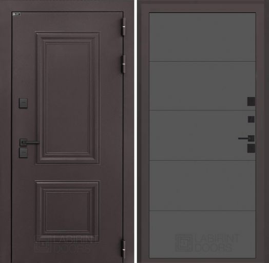 Входная дверь Лабиринт Полярис Лайт - 13 Графит софт с терморазрывом