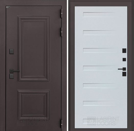 Входная дверь Лабиринт Полярис Лайт - 14 Дуб кантри белый горизонтальный с терморазрывом