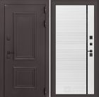 Входная дверь Лабиринт Полярис Лайт - 22 Белый софт, черная вставка с терморазрывом