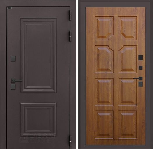 Входная дверь Лабиринт Полярис Лайт - 17 Винорит Золотой дуб с терморазрывом