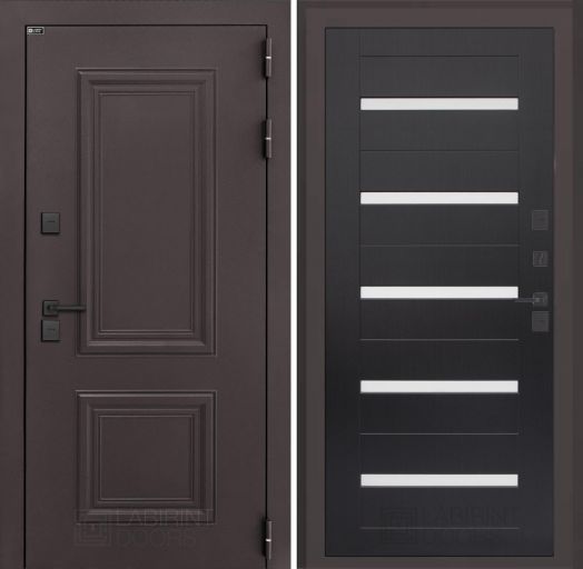 Входная дверь Лабиринт Полярис Лайт - 01 Венге , стекло белое с терморазрывом