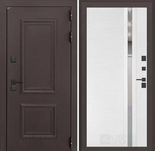 Входная дверь Лабиринт Полярис Лайт - 31 Белый софт с терморазрывом