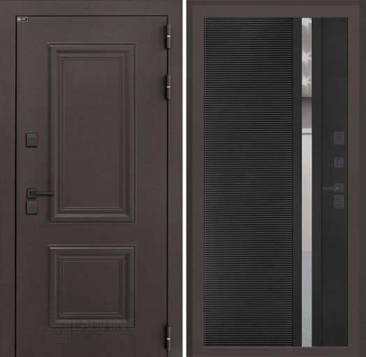 Входная дверь Лабиринт Полярис Лайт - 31 Черный кварц с терморазрывом