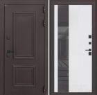 Входная дверь Лабиринт Полярис Лайт - 32 Зеркало белый софт рельеф с терморазрывом