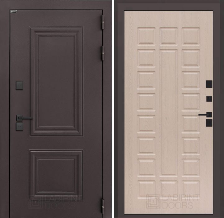 Входная дверь Лабиринт Полярис Лайт - 04 Беленый дуб с терморазрывом