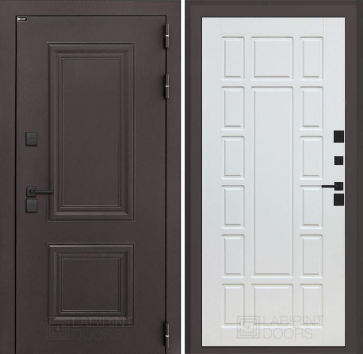 Входная дверь Лабиринт Полярис Лайт - 12 Белое дерево с терморазрывом