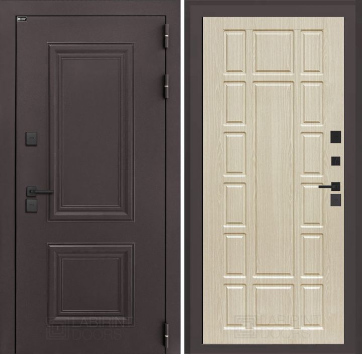 Входная дверь Лабиринт Полярис Лайт - 12 Беленый дуб с терморазрывом