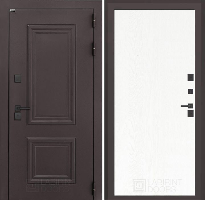 Входная дверь Лабиринт Полярис Лайт - 07 Белое дерево с терморазрывом