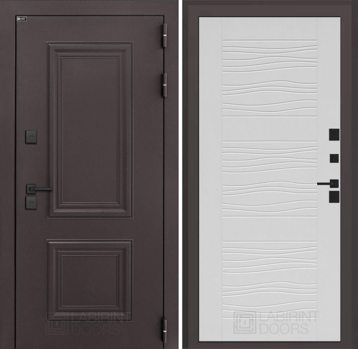 Входная дверь Лабиринт Полярис Лайт - 06 Белое дерево с терморазрывом