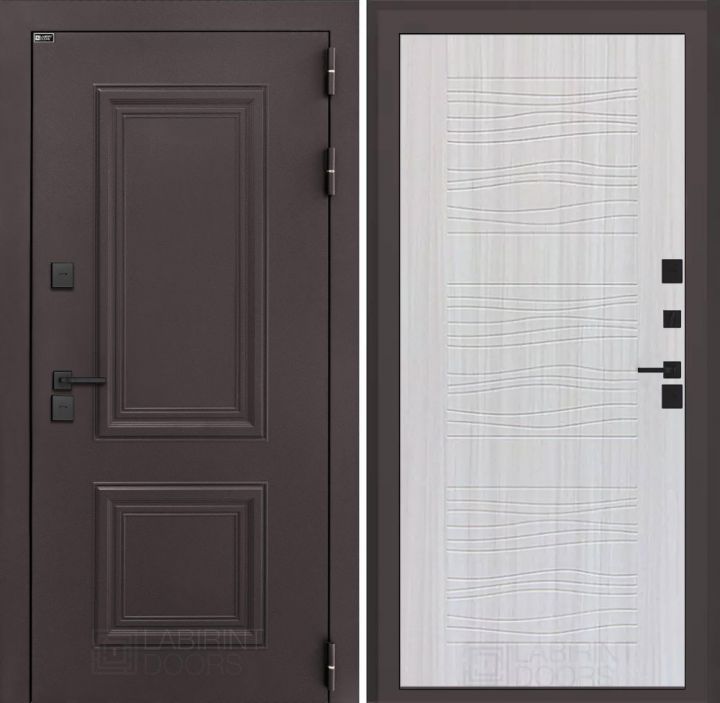 Входная дверь Лабиринт Полярис Лайт - 06 Сандал белый с терморазрывом