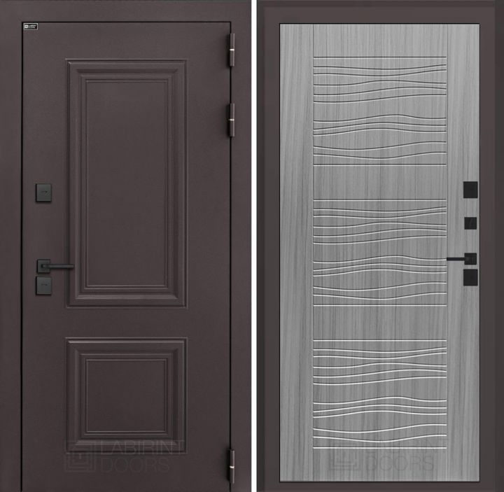 Входная дверь Лабиринт Полярис Лайт - 06 Сандал серый с терморазрывом