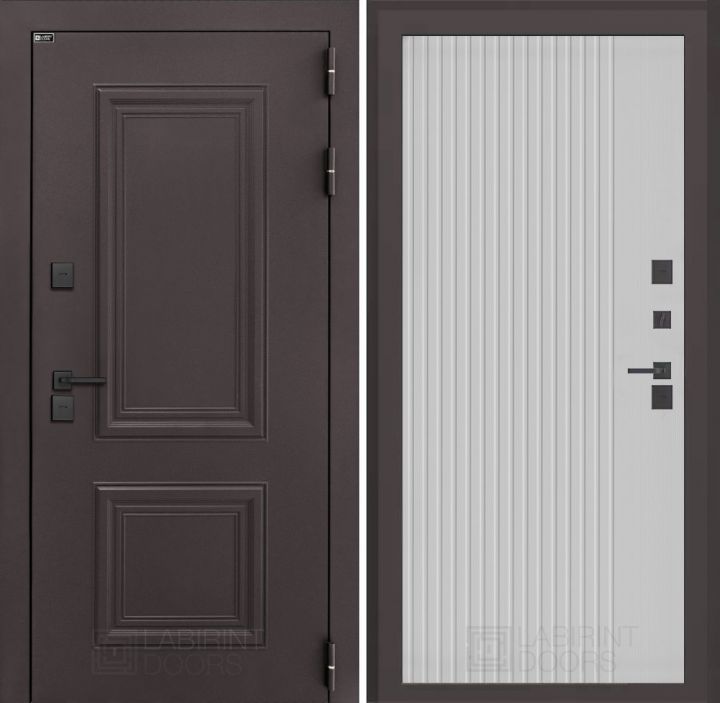 Входная дверь Лабиринт Полярис Лайт - 29 Белый софт рельеф с терморазрывом