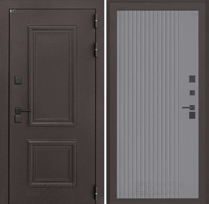 Входная дверь Лабиринт Полярис Лайт - 29 Серый софт рельеф с терморазрывом