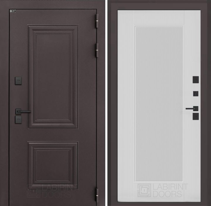 Входная дверь Лабиринт Полярис Лайт - 30 Белый софт рельеф с терморазрывом