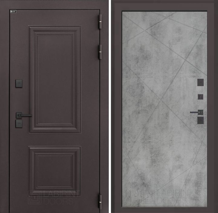 Входная дверь Лабиринт Полярис Лайт - 24 Бетон светлый с терморазрывом