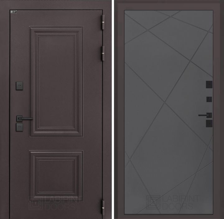 Входная дверь Лабиринт Полярис Лайт - 24 Графит софт с терморазрывом
