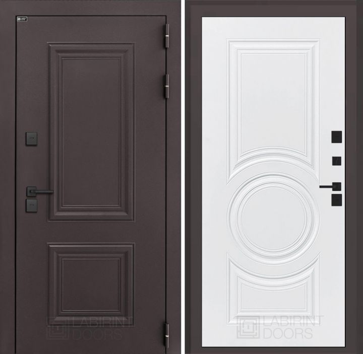 Входная дверь Лабиринт Полярис Лайт - 23 Белый софт с терморазрывом