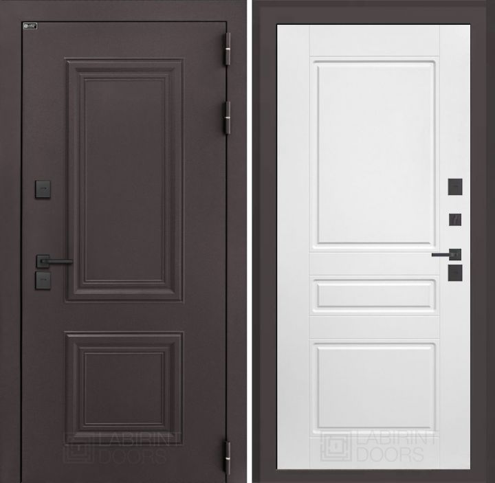 Входная дверь Лабиринт Полярис Лайт - 03 Белый софт с терморазрывом