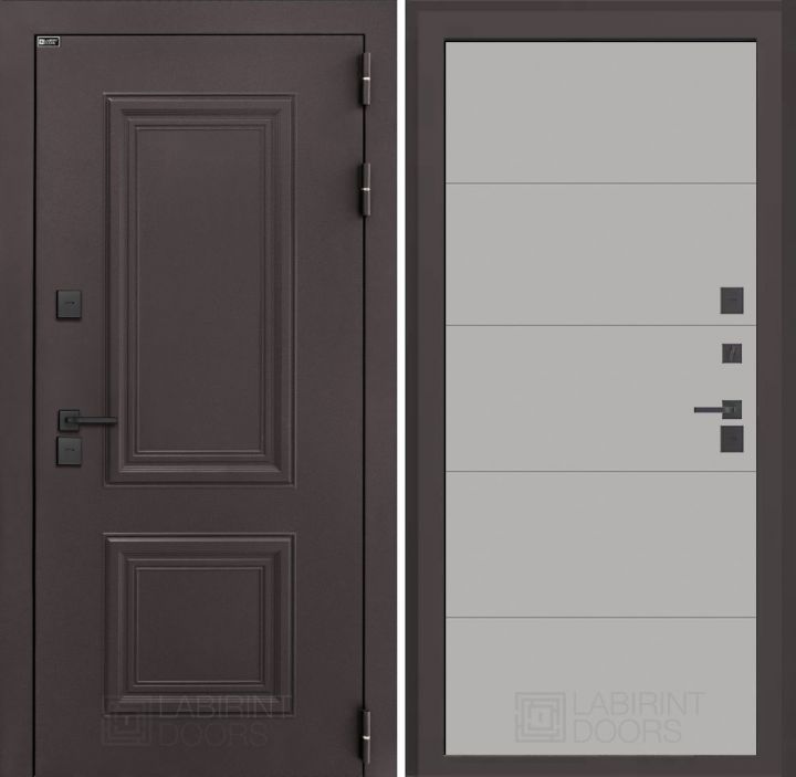 Входная дверь Лабиринт Полярис Лайт - 13 Грей софт с терморазрывом