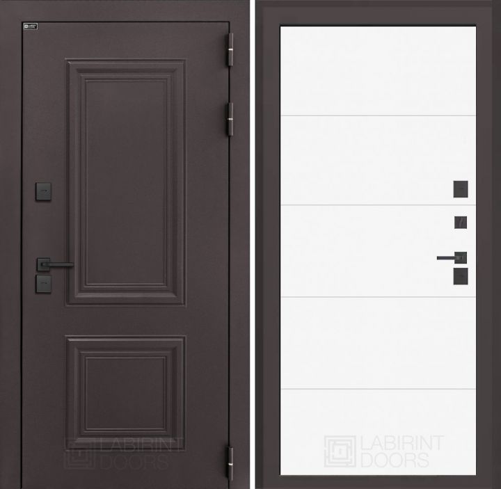 Входная дверь Лабиринт Полярис Лайт - 13 Белый софт с терморазрывом