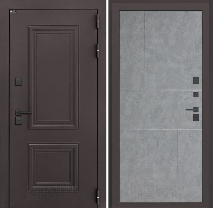 Входная дверь Лабиринт Полярис Лайт - 21 Бетон светлый с терморазрывом