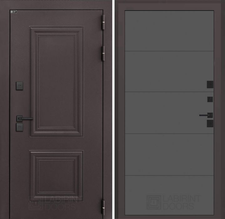 Входная дверь Лабиринт Полярис Лайт - 13 Графит софт с терморазрывом