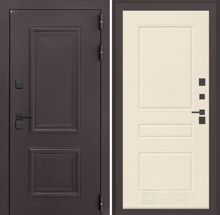 Входная дверь Лабиринт Полярис Лайт - 03 Крем софт с терморазрывом