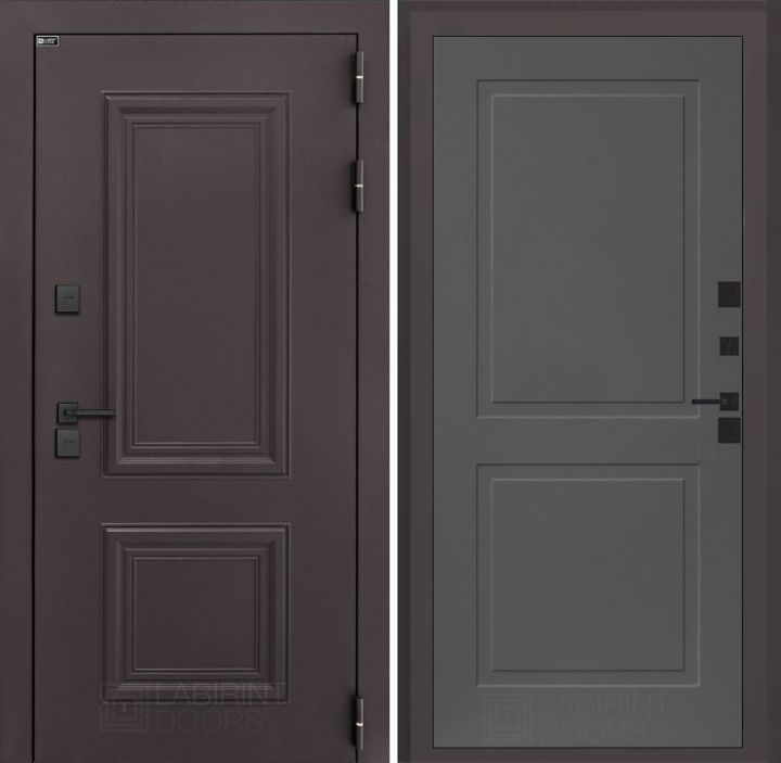 Входная дверь Лабиринт Полярис Лайт - 11 Графит софт с терморазрывом