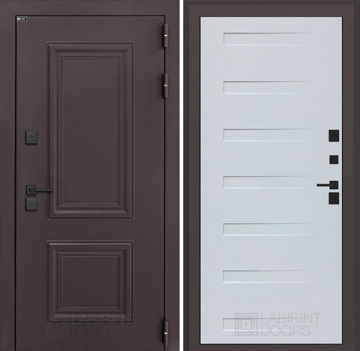 Входная дверь Лабиринт Полярис Лайт - 14 Дуб кантри белый горизонтальный с терморазрывом