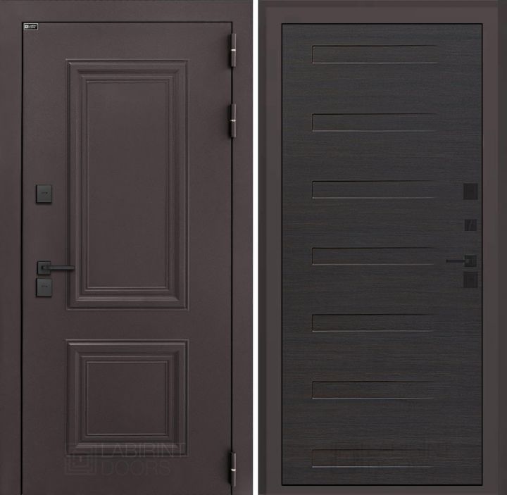 Входная дверь Лабиринт Полярис Лайт - 14 Эковенге горизонтальный с терморазрывом